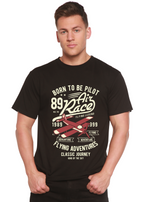 Born To Be Pilot Men's Bamboo Viscose/Organic Cotton Short Sleeve Graphic T-Shirt