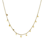 Choker Necklace with Hammered Beads in 14k Yellow Gold