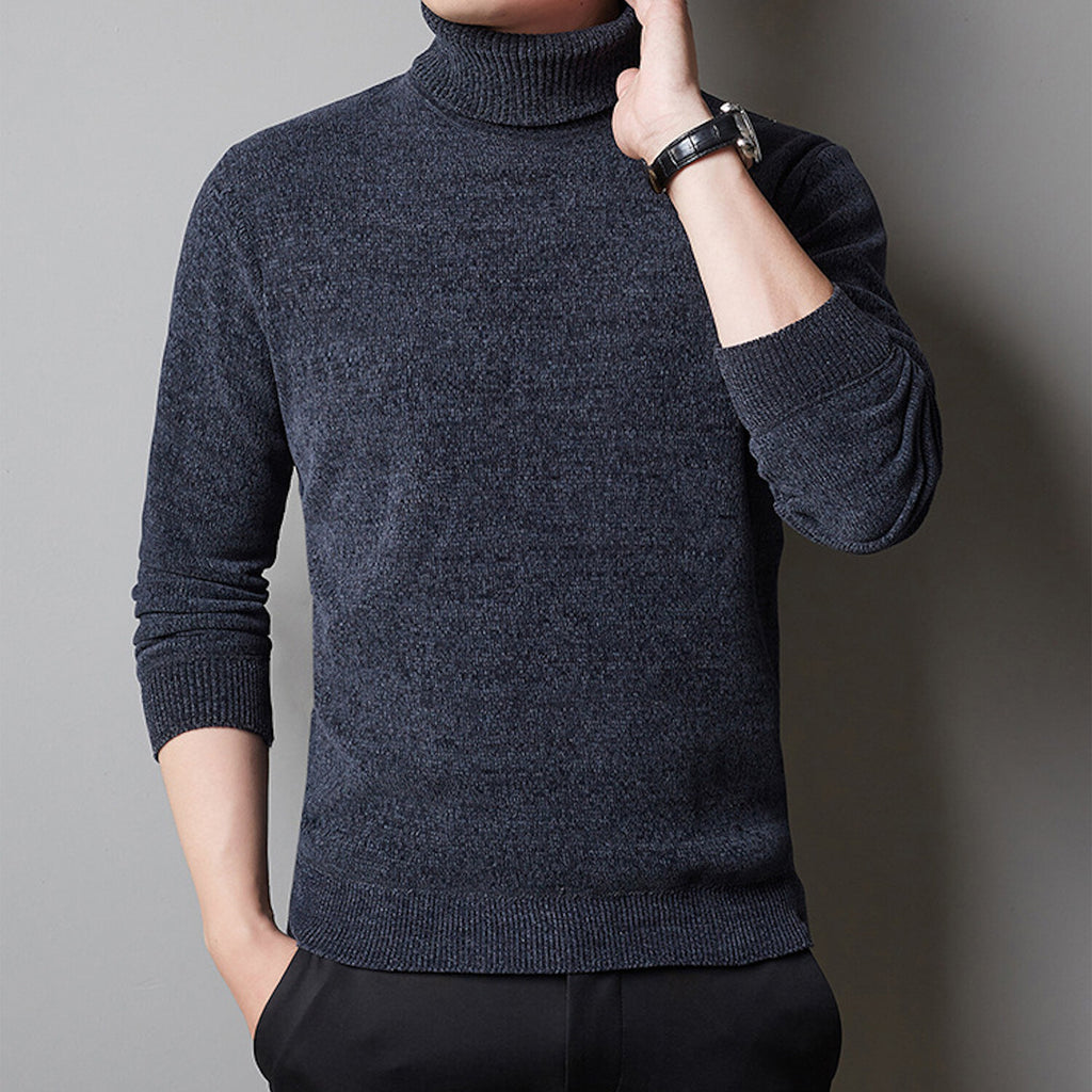Heathered Turtleneck // Blue