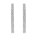 10KT White Gold 1 cttw Diamond Hoop Earrings (I-J Clarity, I2-I3 Color)