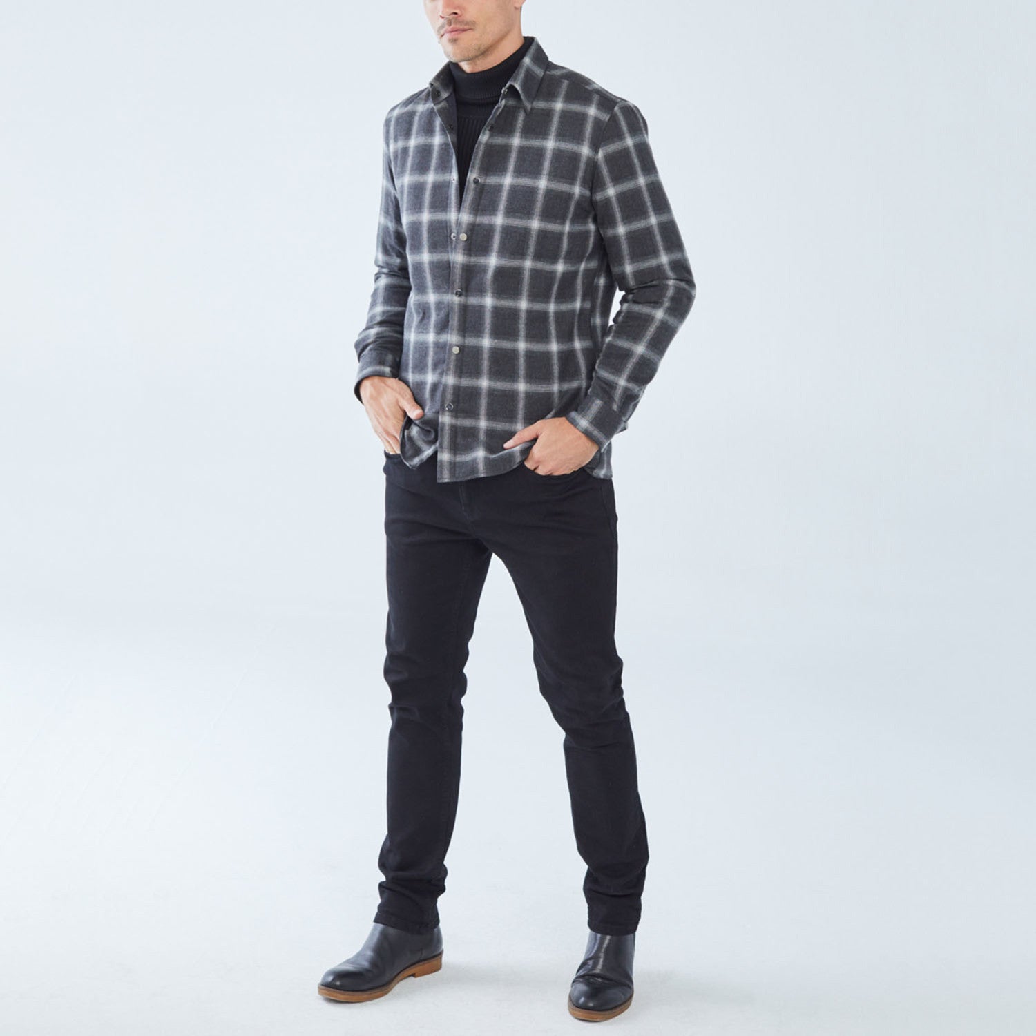 Vitali Checkered Shirt // Gray