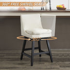 Upholstered Swivel Bar Stools With (Set of 2) - Cream White