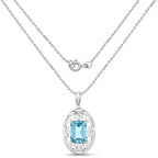 9.60 Carat Genuine Green Topaz .925 Sterling Silver Pendant