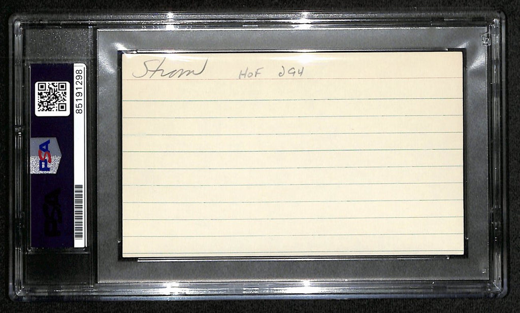 Earl Strom HOF Signed/Auto 3x5 Index Card NBA Referree PSA/DNA 188564