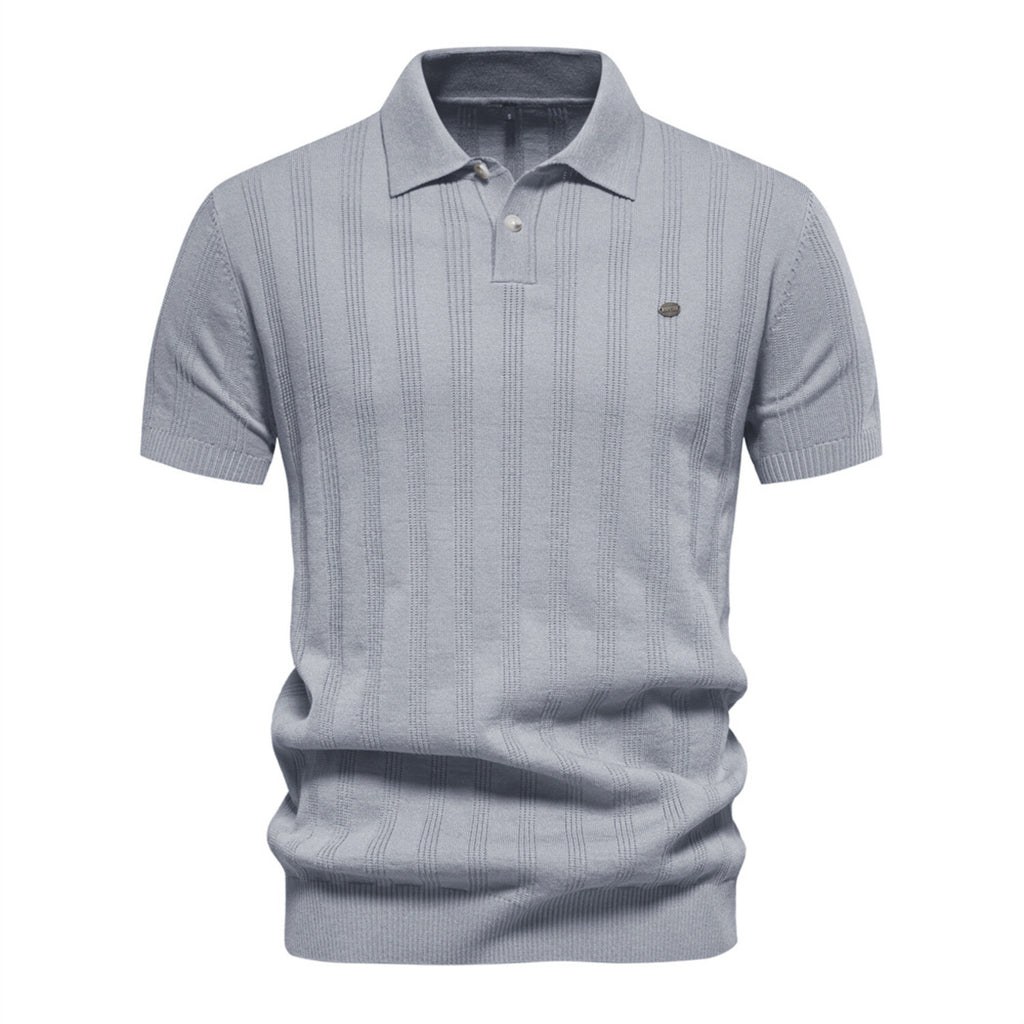 Knit Polo Shirt // Grey
