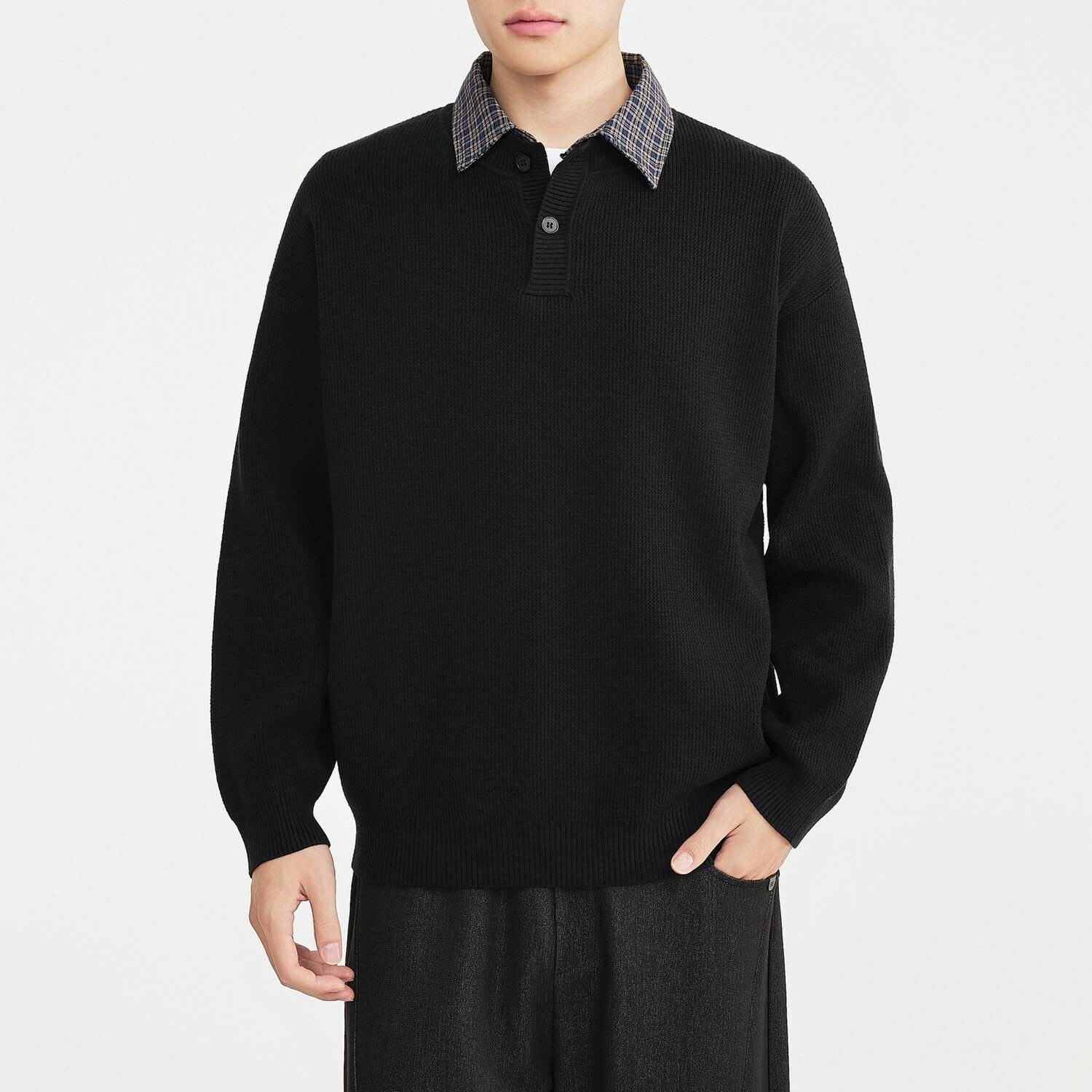 Henley Pullover Sweater // Black