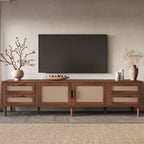 TV Stand, Media Console With 4 Drawers - Dark Brown