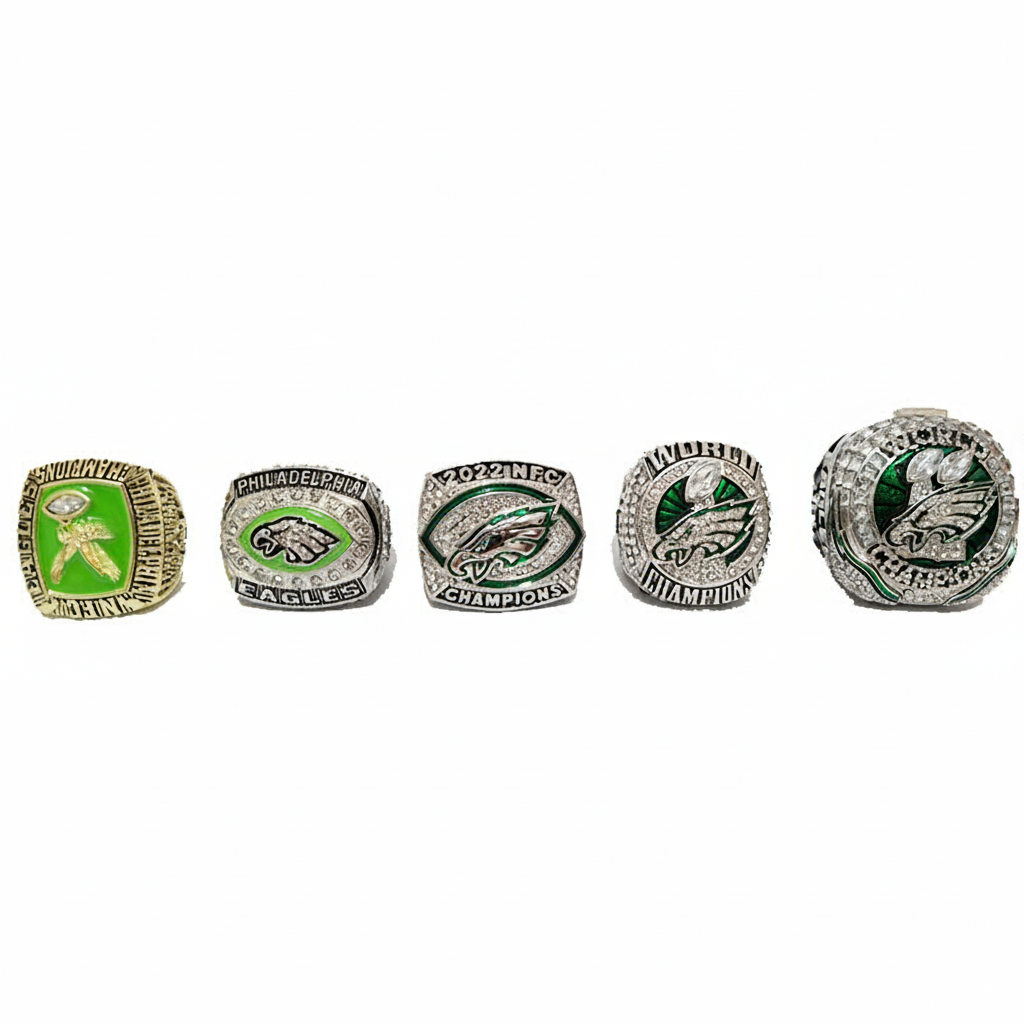 Philadelphia Eagles Championship Ring Set – 5pcs Super Bowl Replica Collectible Set