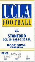 1992 UCLA Bruins vs. University of Stanford Football Game Ticket Stub 148583