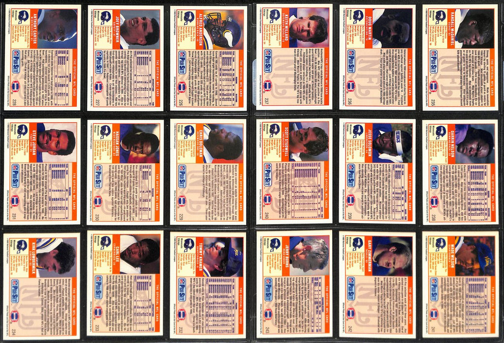 1989 Pro Set Football Minnesota Vikings  Complete Team Set 27/27 Cards 189280