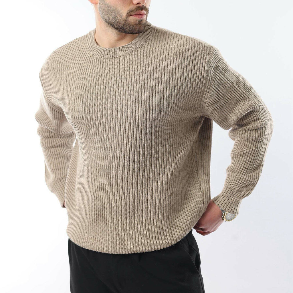 Crewneck Ribbed Sweater // Mink