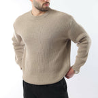 Crewneck Ribbed Sweater // Mink