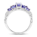 1.63 Carat Genuine Tanzanite .925 Sterling Silver Ring