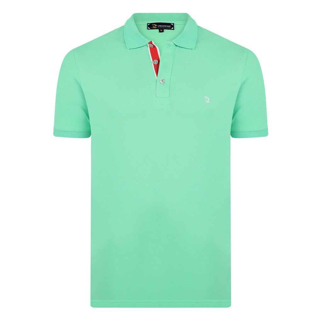 Ross Short Sleeve Polo Shirt // Mint + Ecru