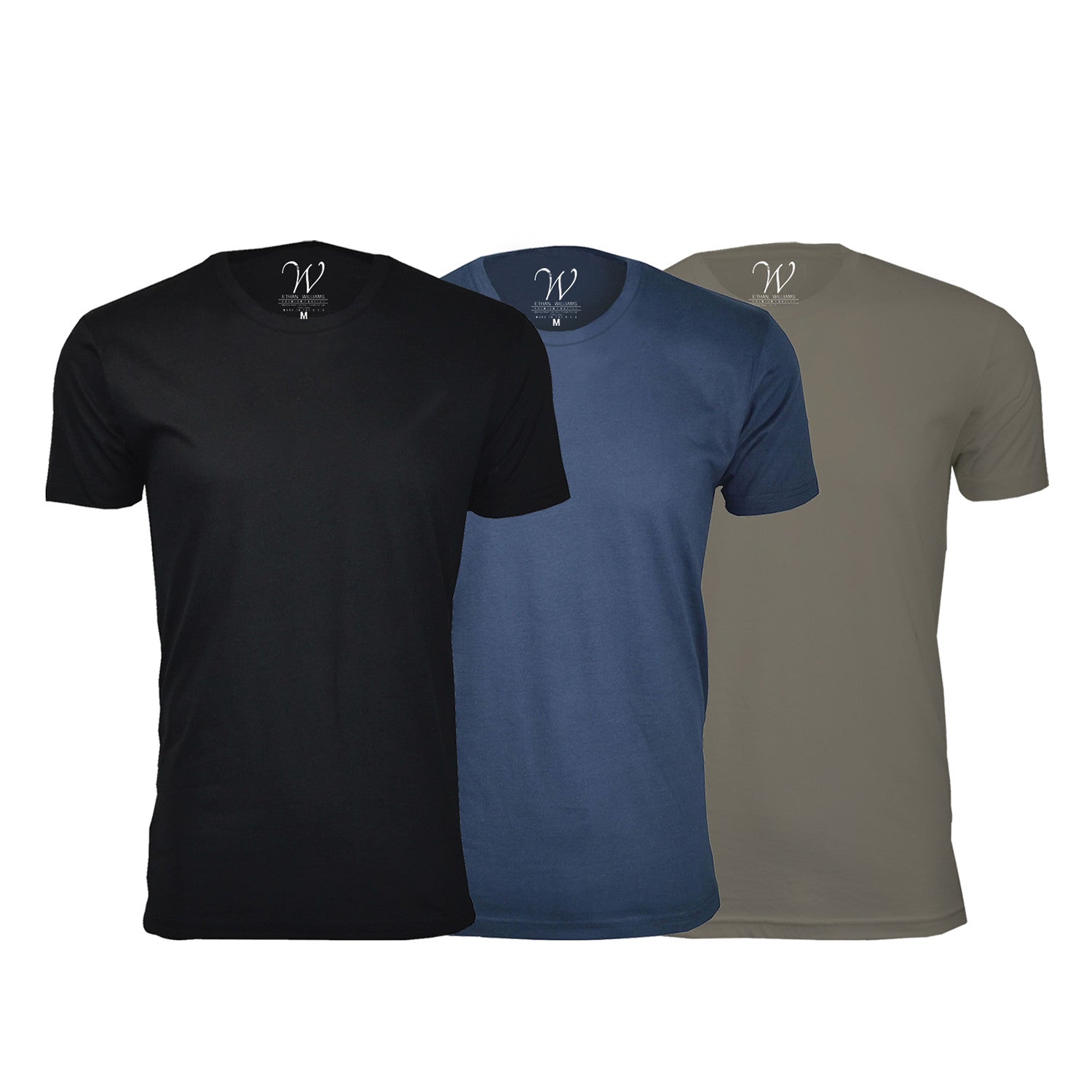 Ultra Soft Sueded Crew-Neck // Black + Navy + Stone // Pack of 3