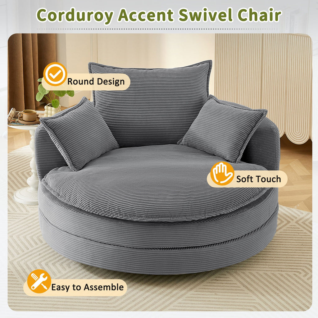 360° Swivel Accent Barrel Chair
