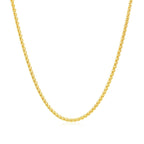 14k Yellow Gold Round Wheat Chain 1.5mm