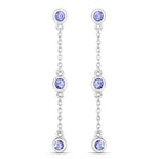 0.60 Carat Genuine Tanzanite .925 Sterling Silver Earrings