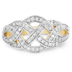 14K Yellow Gold Plated 0.26 Carat Genuine White Diamond .925 Sterling Silver Ring
