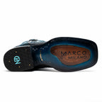 Western Collection Missouri // Python Leather Cowboy Boot // Black + Blue