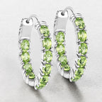 3.40 Carat Genuine Peridot .925 Sterling Silver Earrings
