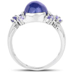 3.76 Carat Genuine Tanzanite .925 Sterling Silver Ring