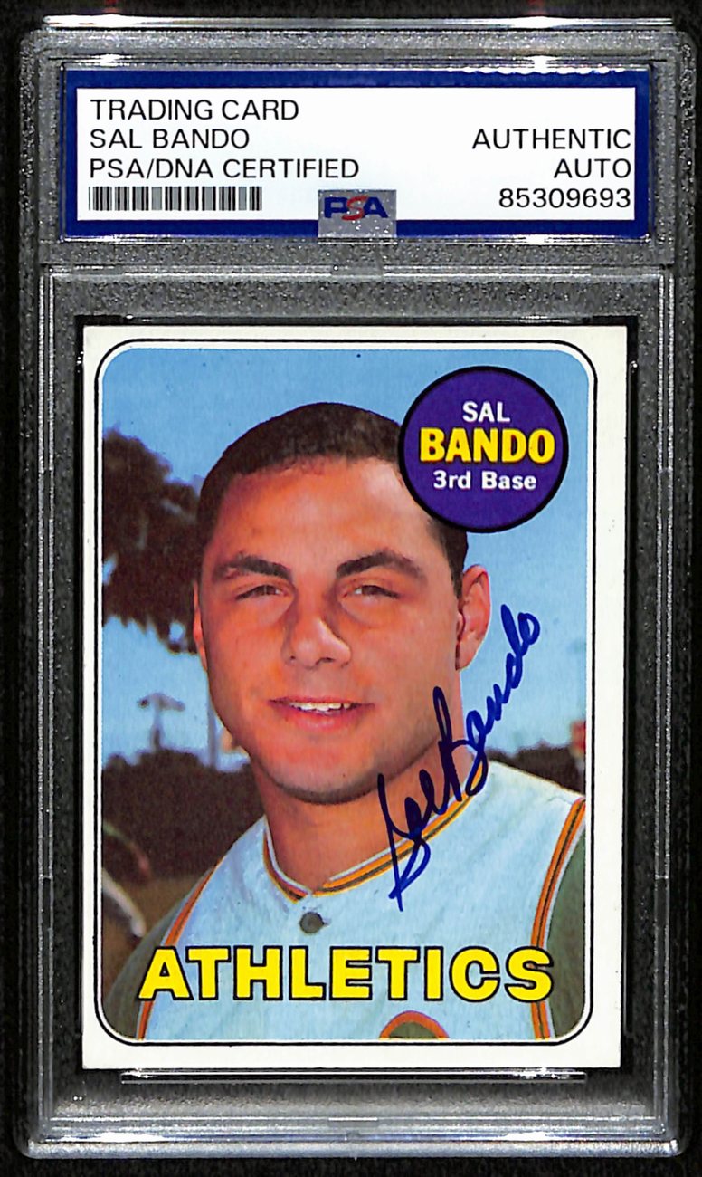 Sal Bando Signed/Autographed 1969 Topps Card #371 Oakland A's PSA/DNA 190674