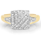 14K Yellow Gold Plated 0.23 Carat Genuine White Diamond .925 Sterling Silver Ring