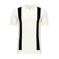 Striped Sweater Knit Polo // Cream