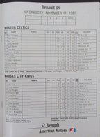 November 11, 1981 Hoop Boston Celtics vs. Kansas City Kings Larry Bird 181437