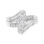 10K White Gold 1/2 cttw Diamond Cluster Ring (H-I Clarity, I2-I3 Color) - Size 6