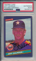 Jeff Calhoun Houston Astros Signed/Auto 1986 Donruss Card #426 PSA/DNA 166118