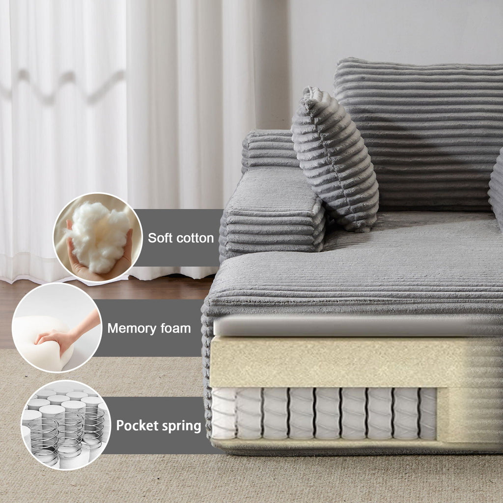 Oversized Chaise Lounge Chair Cozy Cloud Couch With 3 Throw