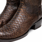 Western Collection Kansas // Python Leather Cowboy Boot // Brown