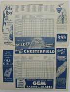 1949 New York Giants vs. Boston Braves Program & Score Card Spahn Durocher