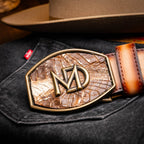 Montana // Caiman & Calf Leather Belt // Stone Brown