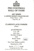 Clarence Parker HOF Autographed Goal Line Art GLAC Postcard Dodgers JSA 180897