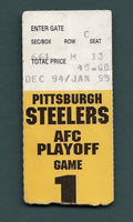 1995 AFC Division Playoff Ticket Stub Pittsburgh Steelers Browns 128431