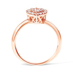 10K Rose Gold 3/8 Cttw Composite Diamond Pear Shaped Halo Promise Ring (I-J Color, I2-I3 Clarity) - Size 6