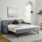 Size Upholstered Daybed With Trundle And USB Charging Armrest