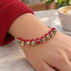 Christmas Red Hat Character Charm Bracelet – Festive Holiday Gift for Her
