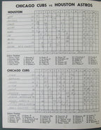1973 Chicago Cubs vs. Houston Astros Scored Official Program Richard 8/10/73