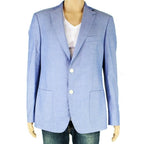 Mens Chambray Long Two-Button Sport Coat