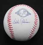 Eddie Robinson Signed/Auto Yankees 100th OML Baseball JSA Inscr  186922