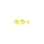 14k Yellow Gold Ball Earrings with Faceted Texture