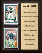 Jason Taylor Miami Dolphins Hall of Fame Stats Plaque 8x10 2 Cards Prizm, Donruss, Score 2024 2025 2026