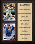 Joe Mauer Minnesota Twins Hall of Fame Stats Plaque 8x10 2 Cards Topps, Bowman 2024 2025 2026