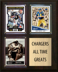 Los Angeles Chargers All-Time Greats Fan Cave Plaque 8x10 3 Cards LaDainian Tomlinson Dan Fouts Junior Seau