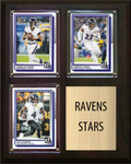 Baltimore Ravens Stars 2026 Fan Cave Plaque 8x10 3 Cards - Lamar, Henry, Flowers
