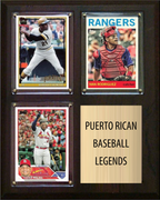 Puerto Rican Baseball Legends 3-Card Fan Cave Plaque